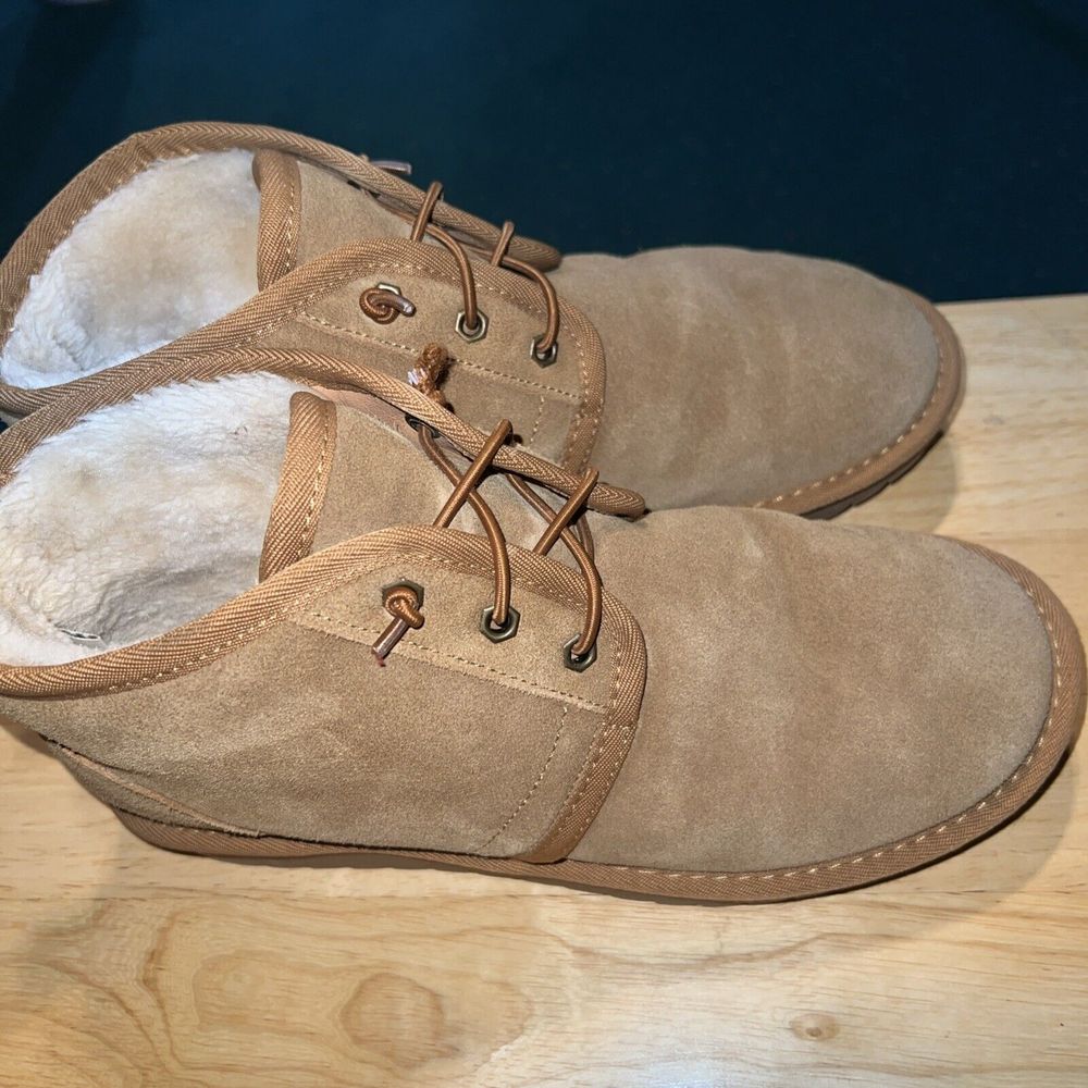 Aspen Harper Water Repellent Chestnut Suede Lace-Up Ankle Booties Sz9.5